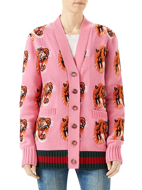 ladies gucci cardigan|gucci tiger sweater women.